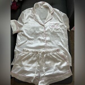 David’s Bridal Satin Pj set